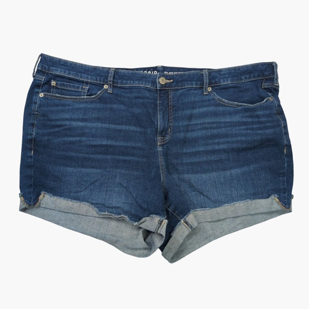 Torrid Mid Rise Mid Short Women’s Plus 26 Vintage Stretch Denim Jean Shorts